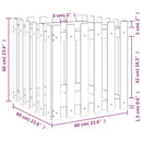 plantekasse med stakitdesign 60x60x60 cm imprægneret fyrretræ