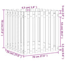 plantekasse med stakitdesign 70x70x70 cm massivt fyrretræ hvid