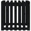 plantekasse med stakitdesign 70x70x70 cm massivt fyrretræ sort