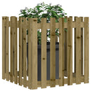 plantekasse med stakitdesign 70x70x70 cm imprægneret fyrretræ