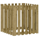 plantekasse med stakitdesign 70x70x70 cm imprægneret fyrretræ