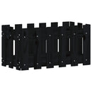 plantekasse med stakitdesign 60x30x30 cm massivt fyrretræ sort