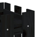 plantekasse med stakitdesign 60x30x30 cm massivt fyrretræ sort