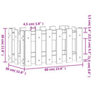 plantekasse med stakitdesign 60x30x30 cm massivt fyrretræ sort