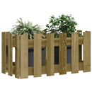 plantekasse med stakitdesign 60x30x30 cm imprægneret fyrretræ