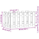 plantekasse med stakitdesign 60x30x30 cm imprægneret fyrretræ
