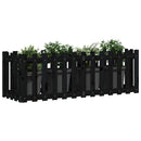 højbed med stakitdesign 150x50x50 cm massivt fyrretræ sort