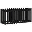 højbed med stakitdesign 150x50x70 cm massivt fyrretræ sort