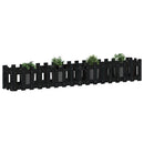 højbed med stakitdesign 200x30x30 cm massivt fyrretræ sort
