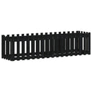 højbed med stakitdesign 200x50x50 cm massivt fyrretræ sort