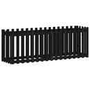 højbed med stakitdesign 200x50x70 cm massivt fyrretræ sort