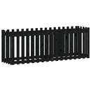 højbed med stakitdesign 200x50x70 cm massivt fyrretræ sort