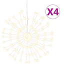 lysende starburst-dekoration 4 stk. 140 LED'er 17 cm varm hvid