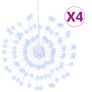 lysende starburst-dekoration 4 stk. 140 LED'er 17 cm kold hvid