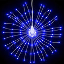 lysende starburst-dekoration 140 LED'er 17 cm koldt blåt lys
