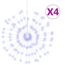 lysende starburst-dekoration 4 stk. 140 LED'er 17 cm blåt lys