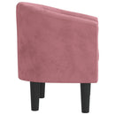 lænestol velour lyserød
