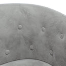 lænestol med fodskammel velour lysegrå