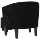 lænestol med fodskammel velour sort