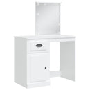 makeupbord med LED-lys 90x42x132,5 cm hvid