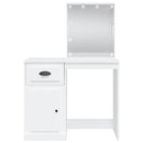 makeupbord med LED-lys 90x42x132,5 cm hvid