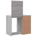 makeupbord med LED-lys 90x42x132,5 cm grå sonoma-eg