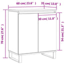 skænk 60x35x70 cm konstrueret træ hvid