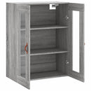 væghængt skab 69,5x34x90 cm konstrueret træ grå sonoma-eg