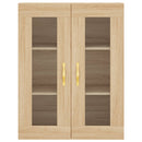væghængt skab 69,5x34x90 cm konstrueret træ sonoma-eg