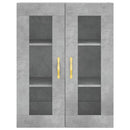 væghængt skab 69,5x34x90 cm konstrueret træ betongrå