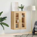væghængt skab 69,5x34x90 cm konstrueret træ sonoma-eg