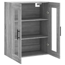 væghængt skab 69,5x34x90 cm konstrueret træ grå sonoma-eg