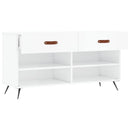 skobænk 102x35x55 cm konstrueret træ hvid højglans