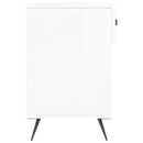 skobænk 102x35x55 cm konstrueret træ hvid højglans