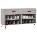 skobænk 102x35x55 cm konstrueret træ grå sonoma-eg