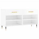 skobænk 102x35x55 cm konstrueret træ hvid højglans