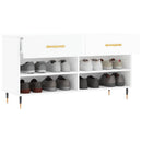 skobænk 102x35x55 cm konstrueret træ hvid højglans