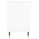 skobænk 102x35x55 cm konstrueret træ hvid højglans
