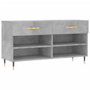 skobænk 102x35x55 cm konstrueret træ betongrå