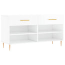 skobænk 102x35x55 cm konstrueret træ hvid højglans