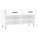 skobænk 102x35x55 cm konstrueret træ hvid højglans