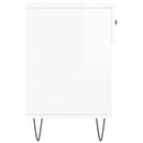 skobænk 102x35x55 cm konstrueret træ hvid højglans