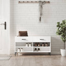 skobænk 102x35x55 cm konstrueret træ hvid