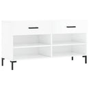 skobænk 102x35x55 cm konstrueret træ hvid højglans