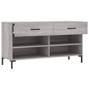 skobænk 102x35x55 cm konstrueret træ grå sonoma-eg