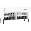 skobænk 102x35x55 cm konstrueret træ hvid
