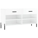 skobænk 102x35x55 cm konstrueret træ hvid højglans