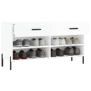 skobænk 102x35x55 cm konstrueret træ hvid højglans