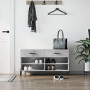 skobænk 102x35x55 cm konstrueret træ betongrå