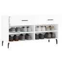 skobænk 102x35x55 cm konstrueret træ hvid højglans